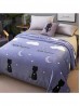 Nighttime Theme Embroidered Microfiber Soft Printed Flannel Blanket (with gift packaging) 